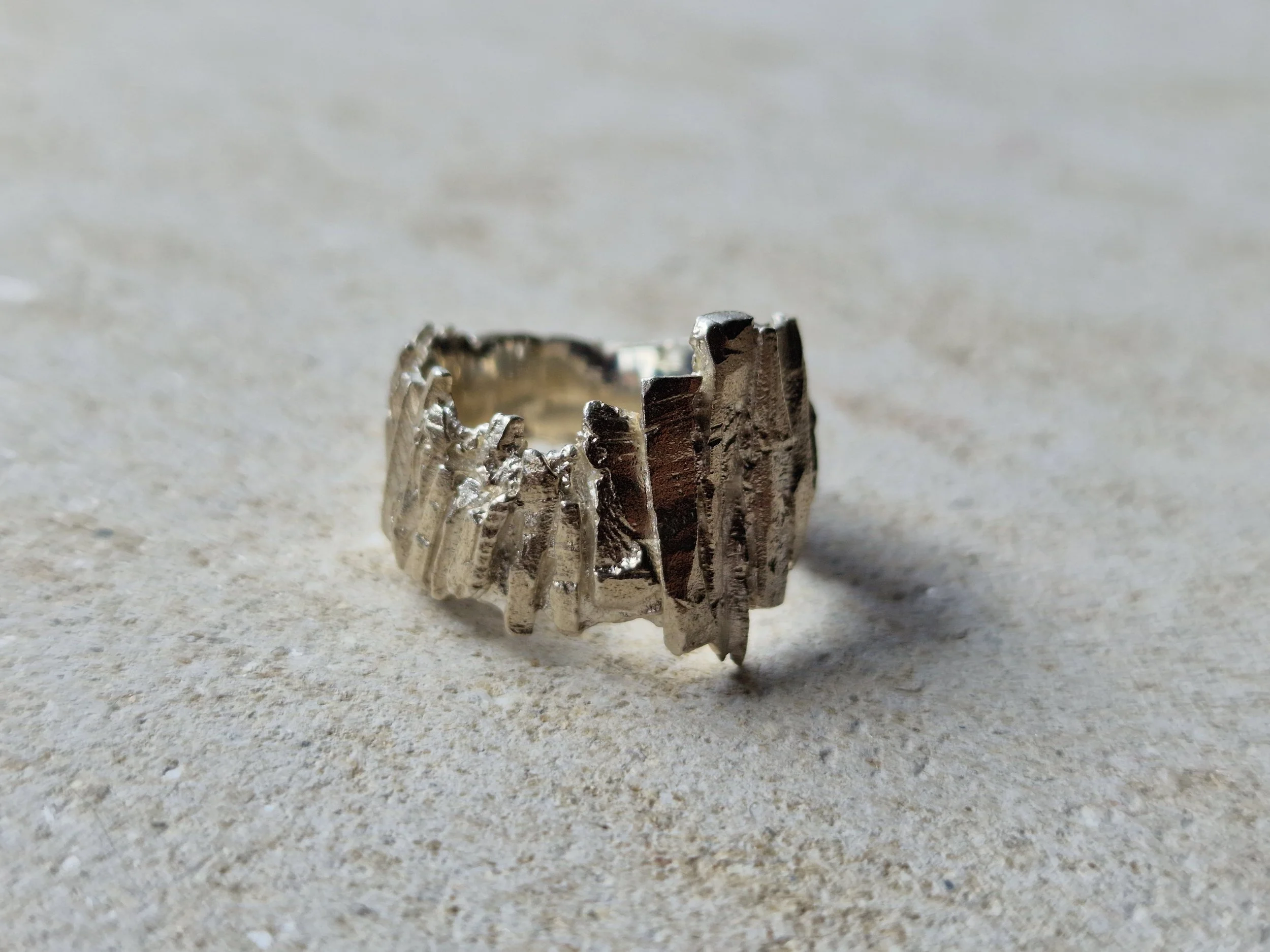 Large Silver Basalt Ring — JADE MELLOR